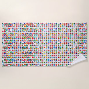Serviette De Plage Drapeaux du monde conception de voyage