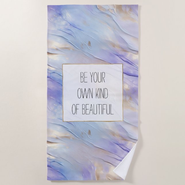 Serviette De Plage Dreamy Purple Blue Mist Gold Pearl (Devant)