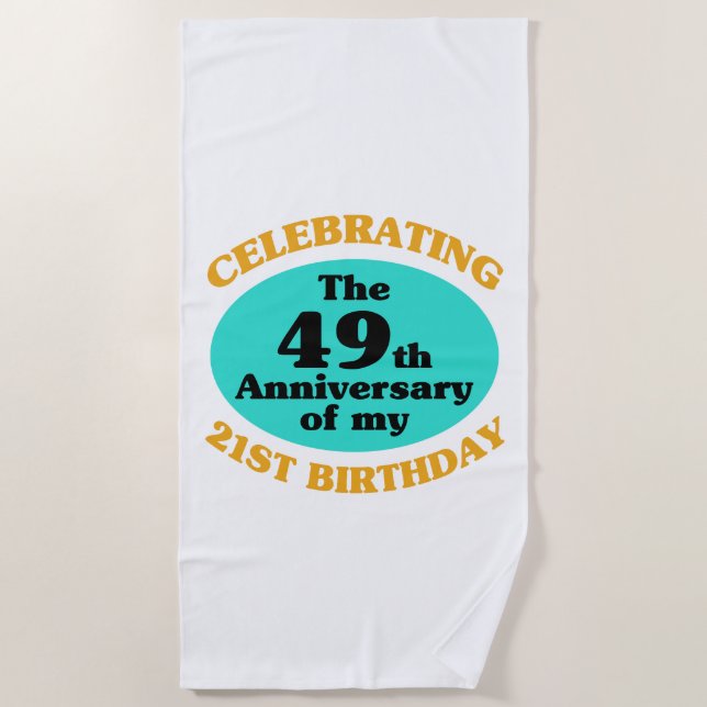 Serviette De Plage Drôle 70e anniversaire Gag cadeau (Devant)