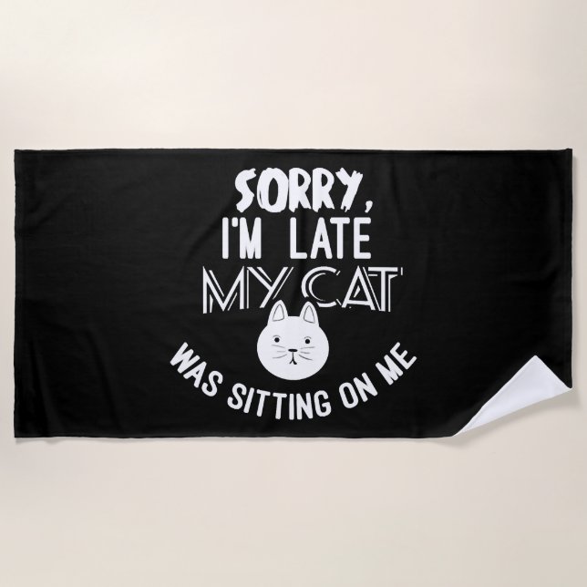 Serviette De Plage Drôle cadeau de chat (Devant)