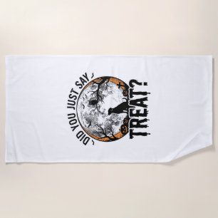 Serviette De Plage Drôle de friandise pour chien Halloween Design vec