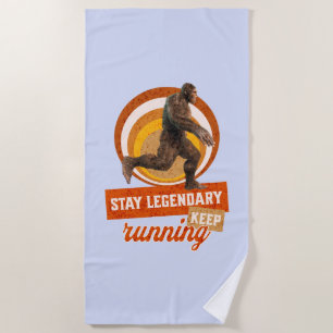 Serviette De Plage Drôle de motivation de course de Bigfoot