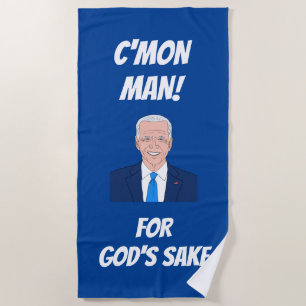 Serviette De Plage Drôle dessin animé Joe Biden et citation typique