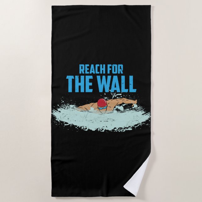 Serviette De Plage Drôle Devis nage nage nage cadeau nageur (Devant)