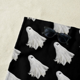 Serviette De Plage Drôle Fantôme D'Halloween Dessin Passé