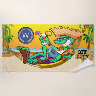 Serviette De Plage Drôle Iguana HORS SERVICE