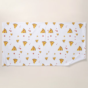 Serviette De Plage Drôle Motif Minimaliste de Pizza Pepperoni Rétro
