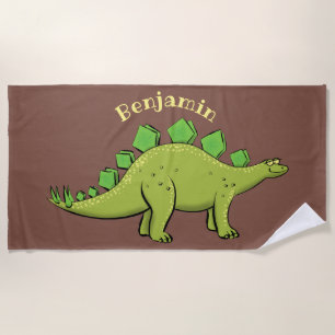 Serviette De Plage Drôle stegosaurus dinosaure dessin animé