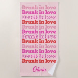 Serviette De Plage Drunin in Love Bachelorette Party Personnalisé