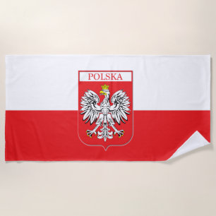 Serviette de plage du drapeau de la Pologne