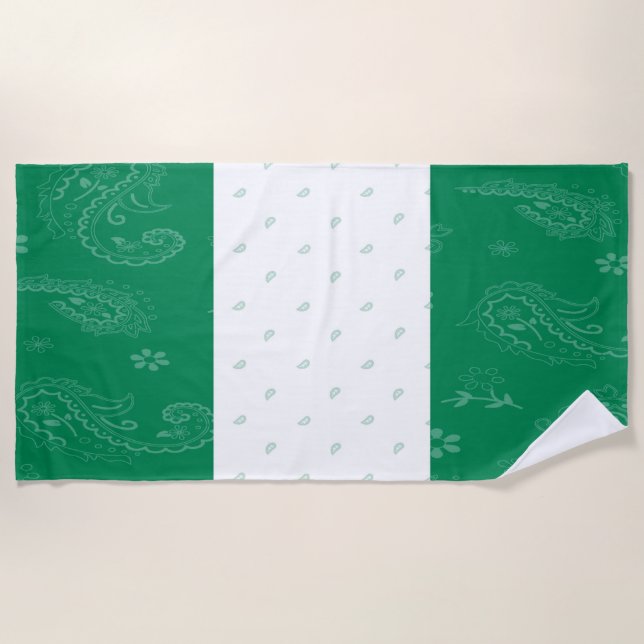 Serviette de plage du drapeau nigérian (Devant)