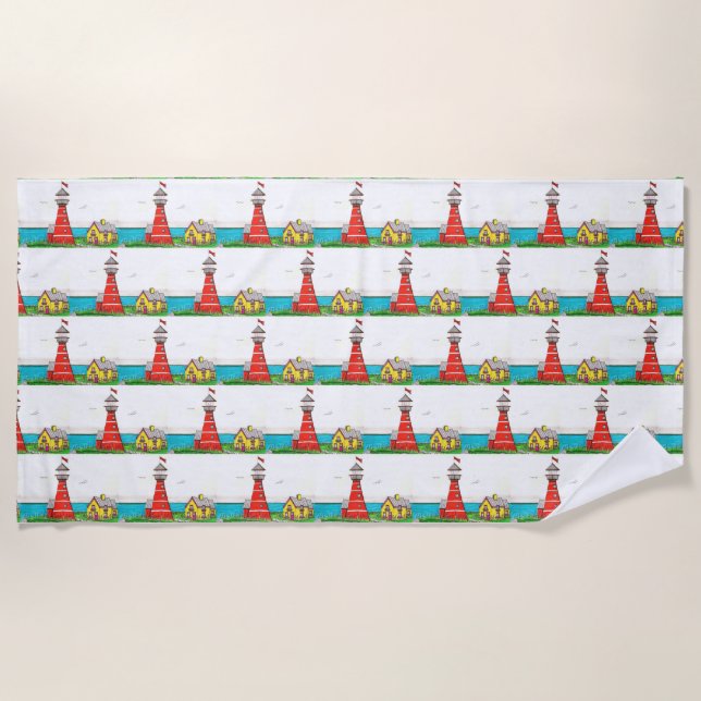 Serviette de plage du phare à main (Devant)