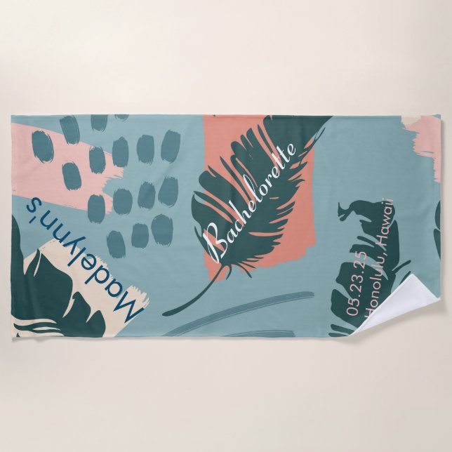 Serviette De Plage Dusty Blue Boho Soirée de mariage Favoriser person (Devant)