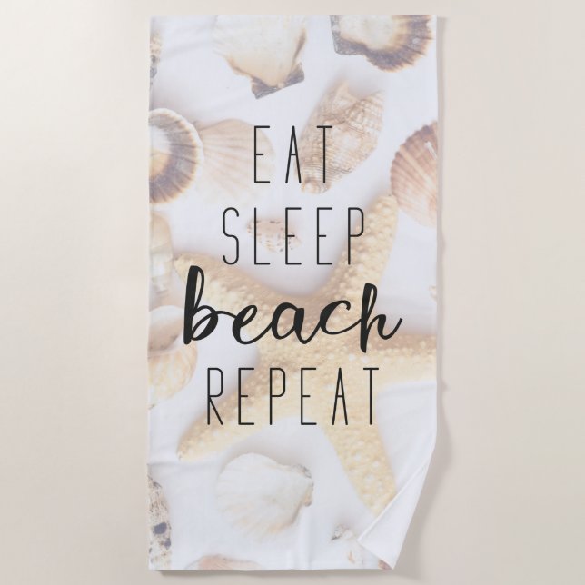 Serviette De Plage Eat Sleep Beach Repeat (Devant)