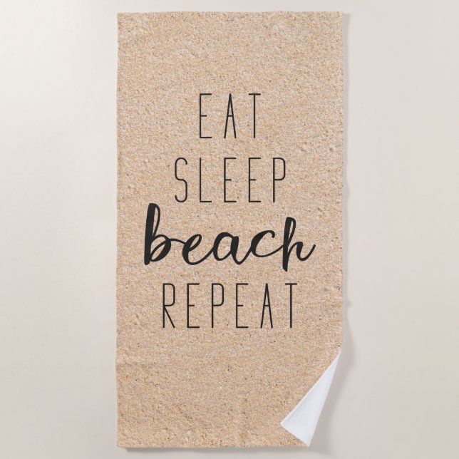 Serviette De Plage Eat Sleep Beach Repeat (Devant)