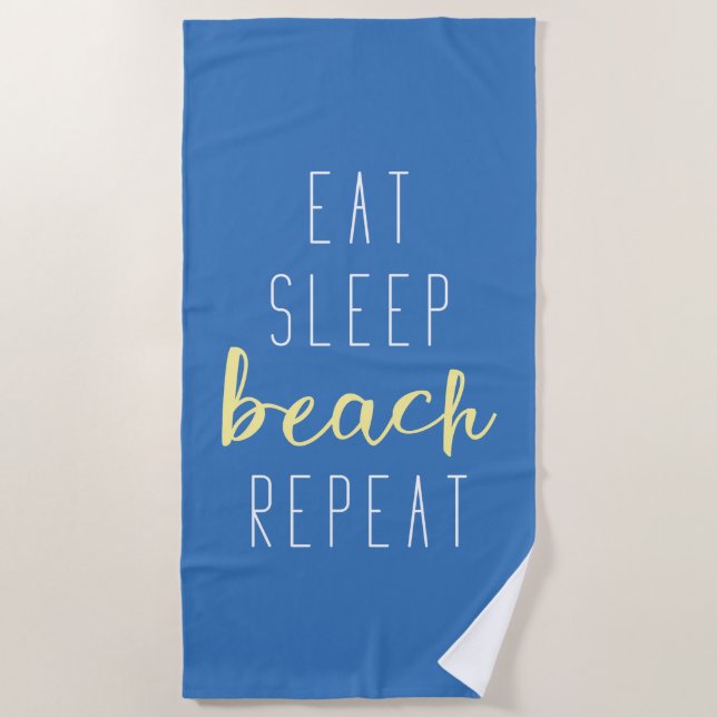 Serviette De Plage Eat Sleep Beach Repeat (Devant)