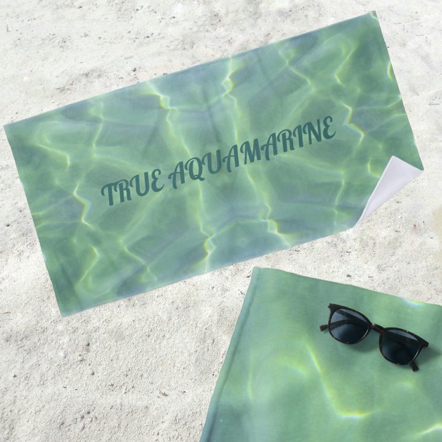 Serviette De Plage Eau Aquamarine Tropical Personnalisable (Créateur téléchargé)
