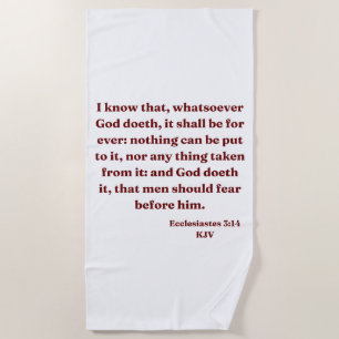 Serviette De Plage Ecclésiaste 3:14 KJV Bible Verse