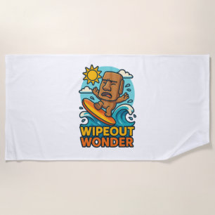 Serviette De Plage Échec du Surf Wipeout Moai Chibi
