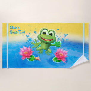 Serviette De Plage Éclaboussure faite sur commande de saute-mouton de