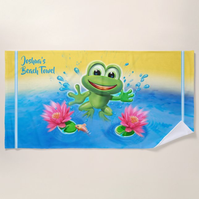 Serviette De Plage Éclaboussure faite sur commande de saute-mouton de (Devant)