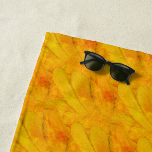 Serviette De Plage Écrasement d'abricot chic floral abstrait
