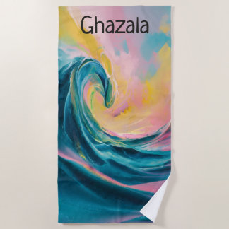 Serviette De Plage Editable Wave
