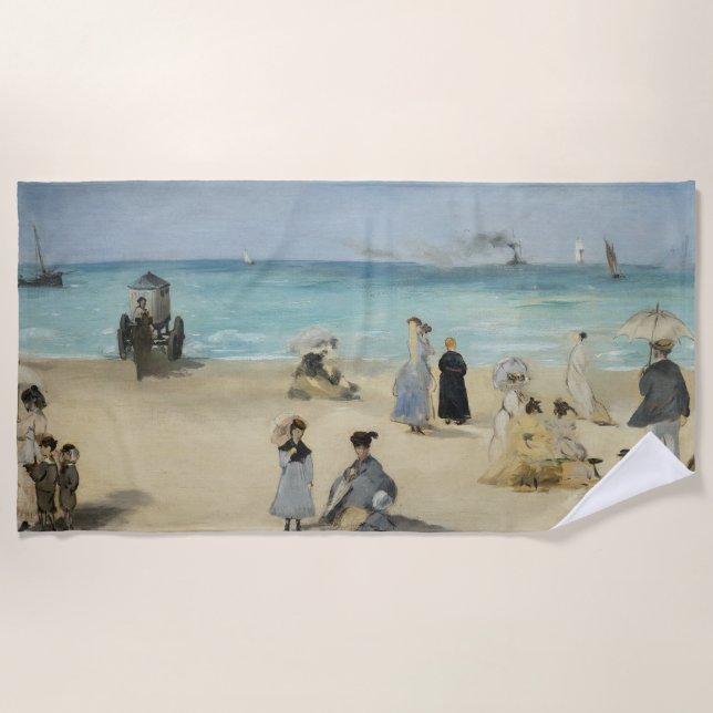 Serviette De Plage Edouard Manet - Sur la plage, Boulogne-sur-Mer (Devant)