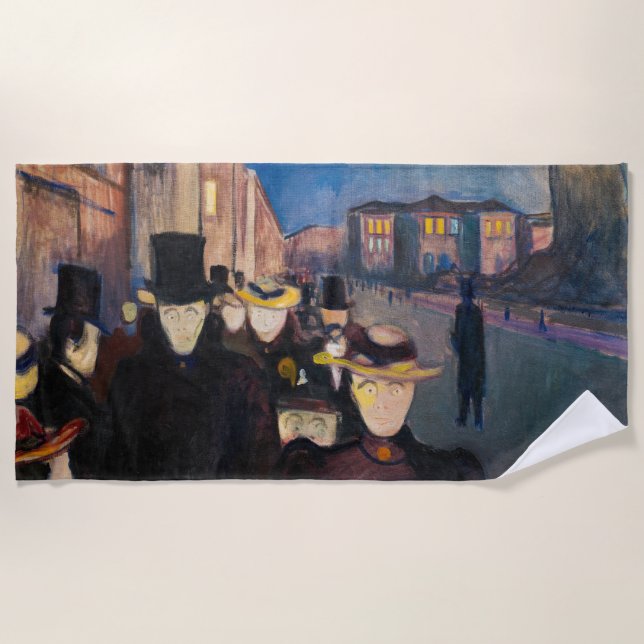 Serviette De Plage Edvard Munch - Soirée sur Karl Johan Street (Devant)