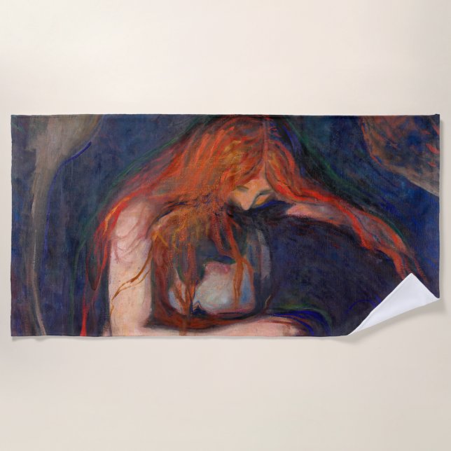 Serviette De Plage Edvard Munch - Vampire / Amour et douleur (Devant)