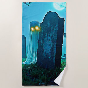 Serviette De Plage Eerie Glimpse du fantôme du cimetière