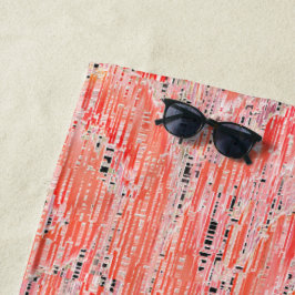 Serviette De Plage Effet mosaïque saumon étroit et pêche