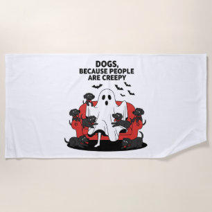 Serviette De Plage Éffrayant Halloween Chien Fantôme Éffrayant
