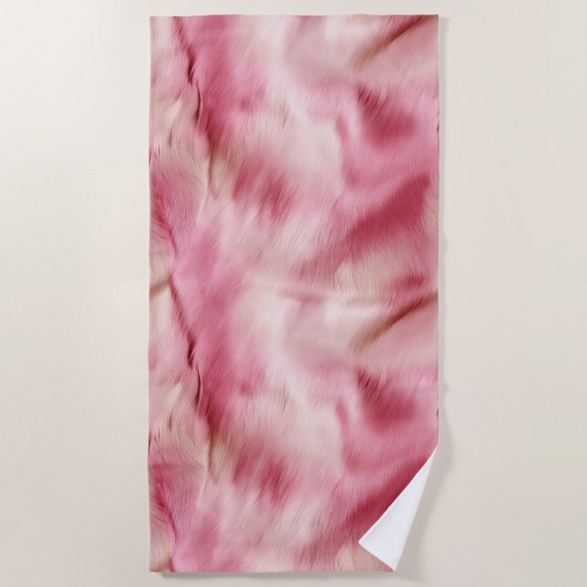 Serviette De Plage Élégant animal blanc rose fille (Devant)