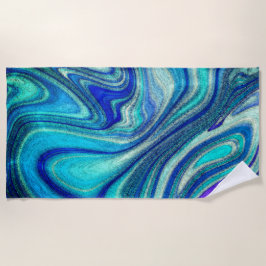 Serviette De Plage Elégant Aquamarine Paua Rainbow Shell inspiré