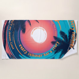 Serviette De Plage Élégant coucher de soleil tropical moderne