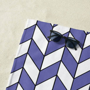 Serviette De Plage Élégant Motif Herringbone Chevron