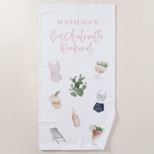 Serviette De Plage Élégante et élégante boite d'aquarelle moderne