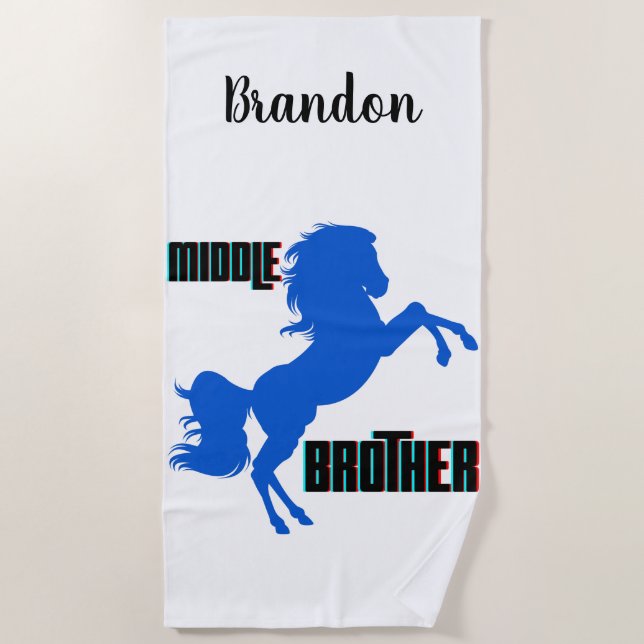 Serviette De Plage Élevage du cheval du frère moyen (Devant)