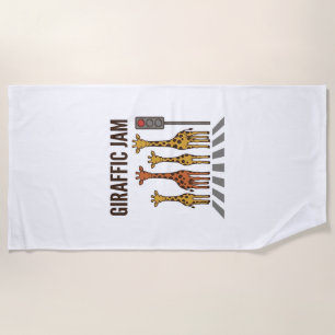 Serviette De Plage Embouteillage giraffic Drôle de girafe traversant