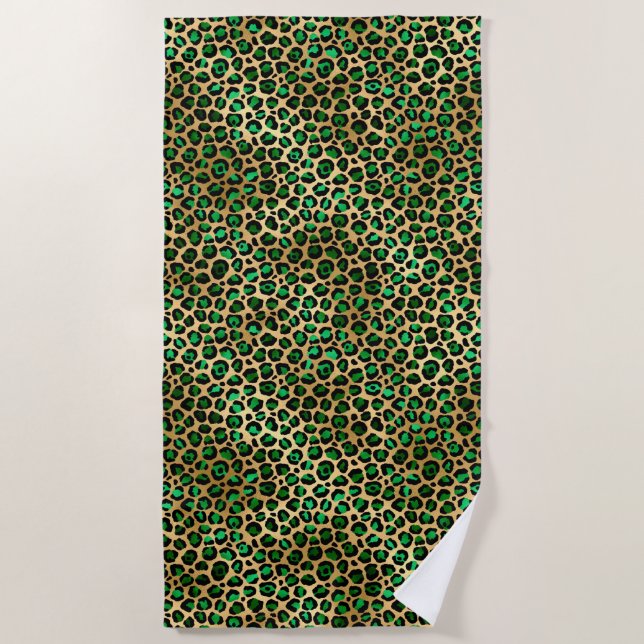 Serviette De Plage Emerald et Gold Safari Series Design 8 (Devant)