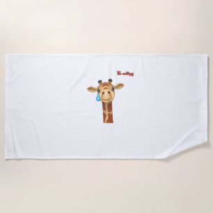 Serviette De Plage emoji triste visage de girafe en larmes