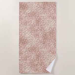 Serviette De Plage Empreinte de léopard Peach Rose Gold Blush Pink Gl