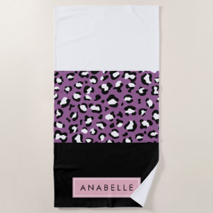 Serviette De Plage Empreinte de léopard, Spots, Leopard Violet, Votre