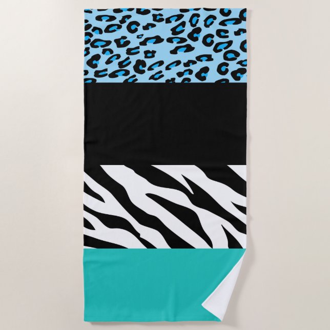 Serviette De Plage Empreinte de léopard, Zebra Print, Poster de anima (Devant)