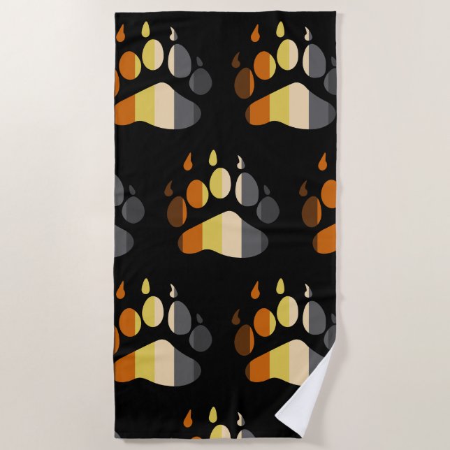 Serviette De Plage Empreinte de Patte d'Ours (Devant)