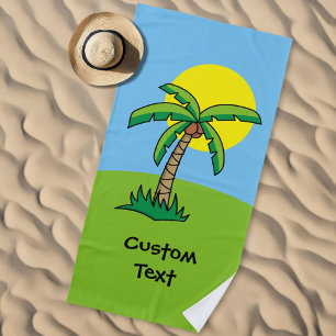 Serviette de plage en dessin de palmier