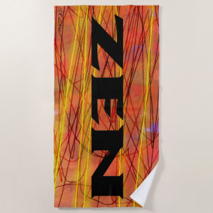 Serviette de plage en fil noir zen