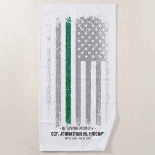 Serviette De Plage En mémoire d'amour Militaire Légère Ligne verte Dr