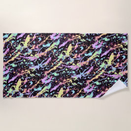 Serviette De Plage encre arc-en-ciel éclaboussure extrême :